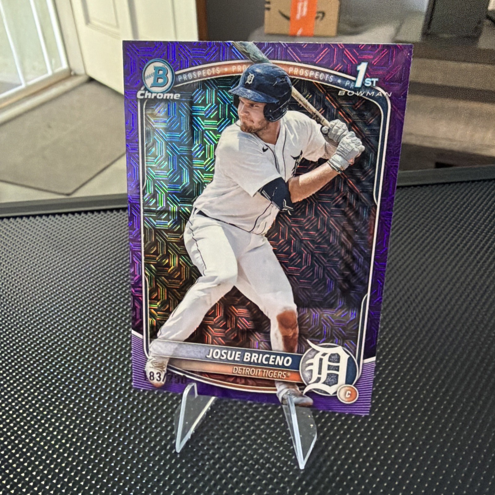 2025 Bowman Chrome #BCP-13 Josue Briceno Purple Refractor /250 Tigers