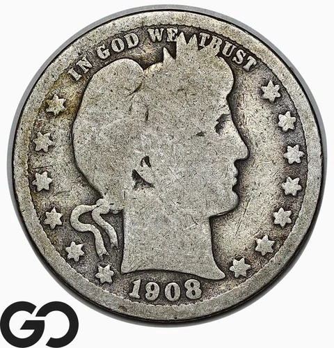 1908-S Barber Quarter — photo from the most recent tracked eBay sale
