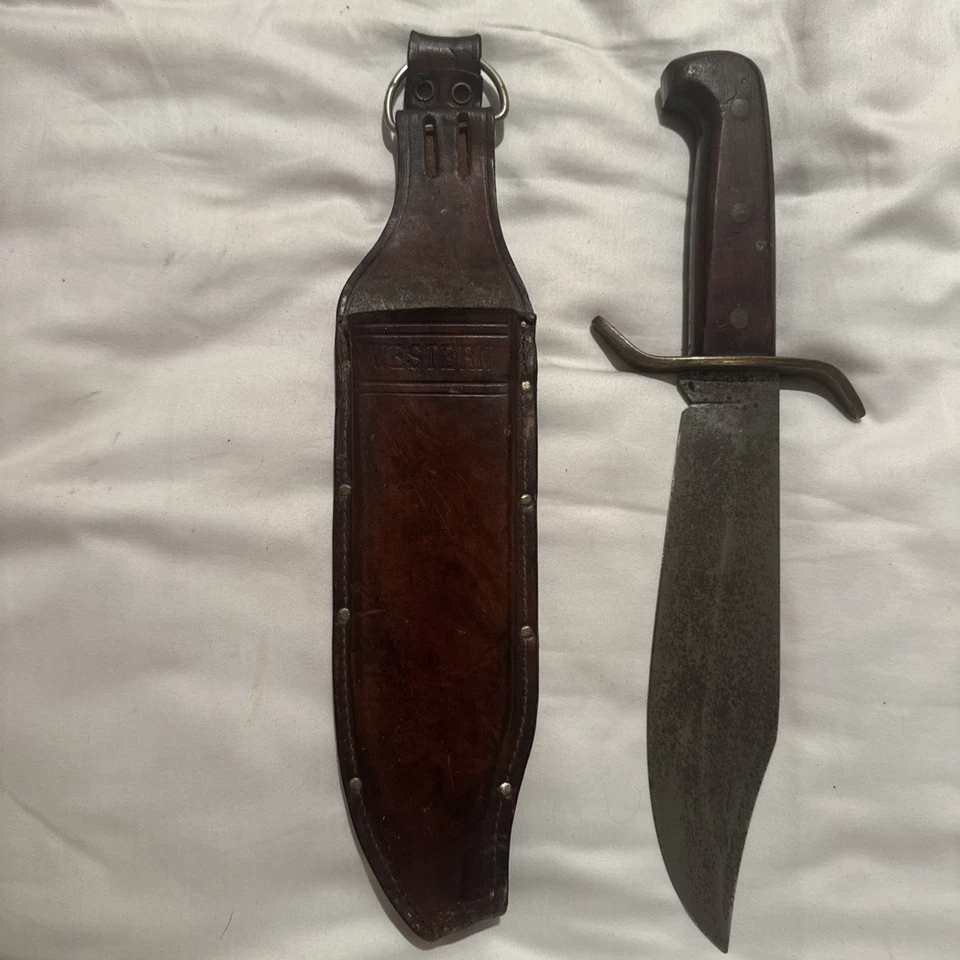 Cuchillo de Lucha Bowie Fino 1981 De Colección 9" Hoja Western Cutlery W-49 * EE. UU. Foto 2 de 4