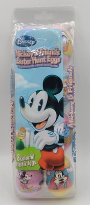 Disney Mickey Mouse And Friends Easter Hunt 8 Plastic Eggs Toy Vintage NOS