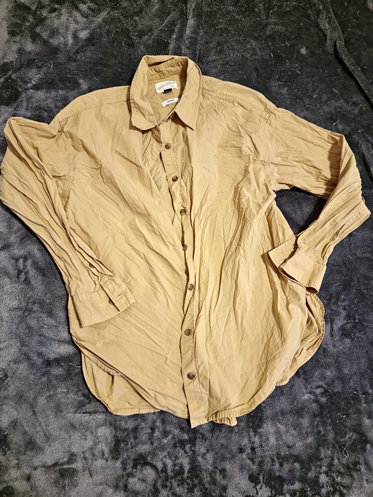 Universal Thread Beige Oversized Cotton Shirt – S… - image 1