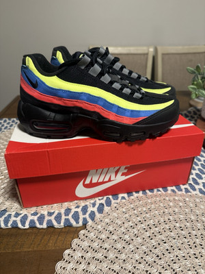 Nike Air Max 95 GS Unisex Kids Sneakers Black Volt Blue Red US 5 DZ5635-001