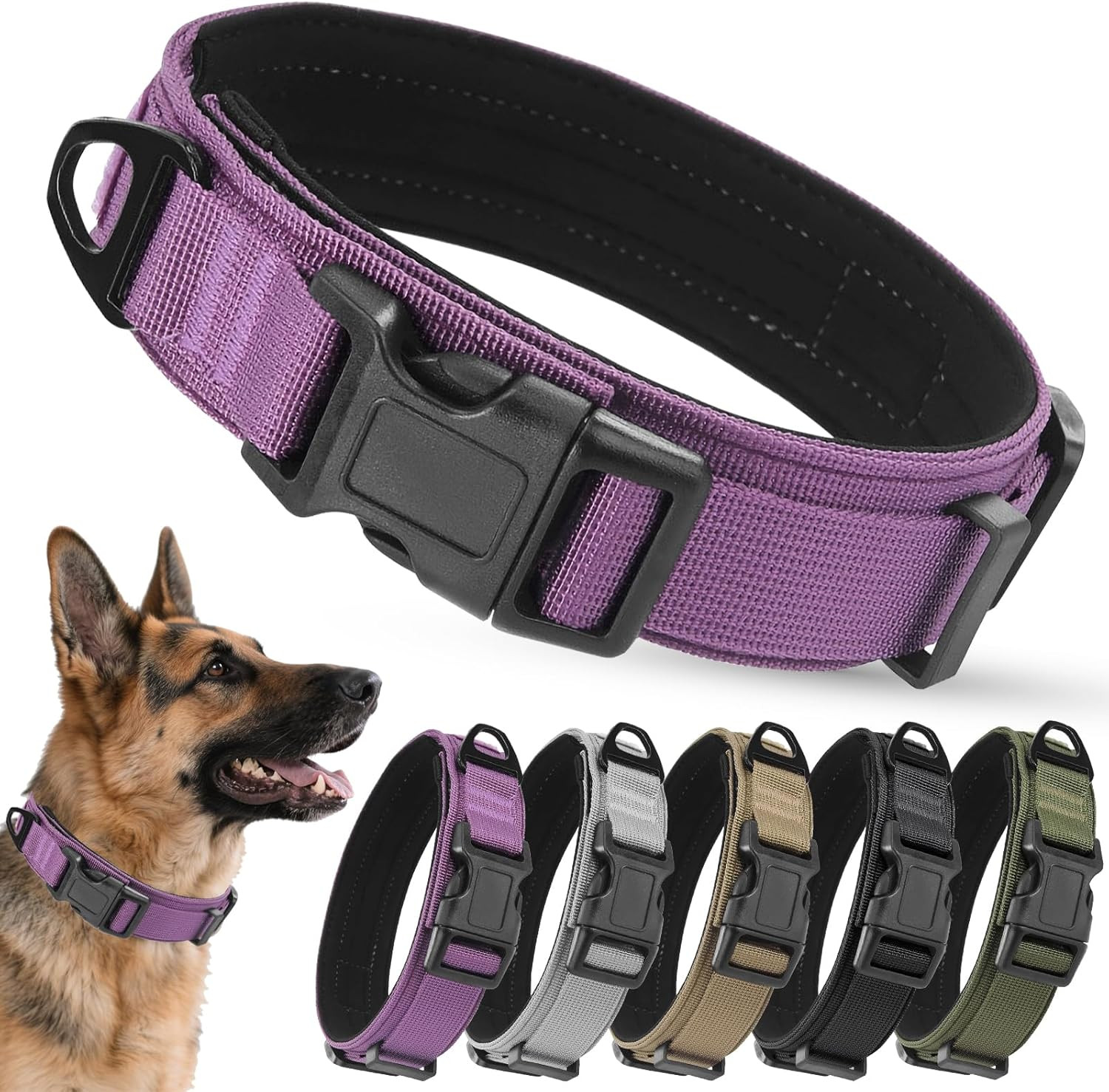 Collare Tattico per Cani in Nylon 1000D con Fibbia in Metallo K9