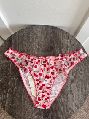 Victoria's Secret FOR LOVE & LEMONS Perrie Bikini Panty Cherry PRINT Size S NEW