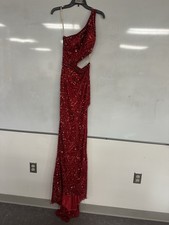 Aleta Women’s Sequin Prom Dress With Side Cut Out And Leg Slit Size 00