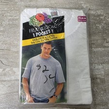 Fruit Of The Loom Mens Pocket White Tshirt Size XL New