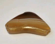 18.8mm ANCIENT RARE INDO-TIBETAN BANDED AGATE BOW SHAPE BEAD