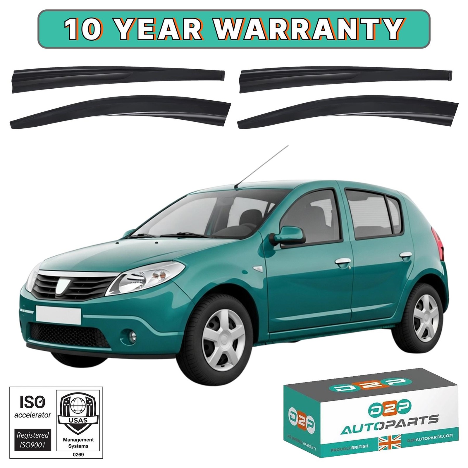 WIND DEFLECTORS FOR DACIA SANDERO 2008-2012 4PCS