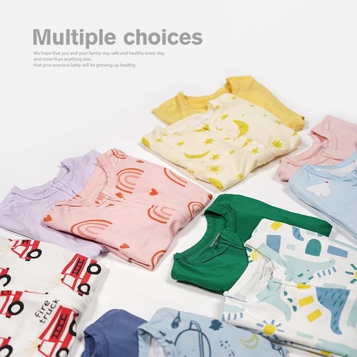Baby Boys Girls 2 Pack Bamboo Viscose Pajamas 2 Way Zipper Short Sleeve Rompe... - Picture 5 of 6