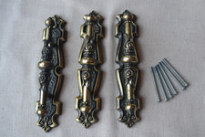 Vintage Amerock Lot of 3 Cabinet Drawer Door Handles Pulls 4142 Back Plates 4132