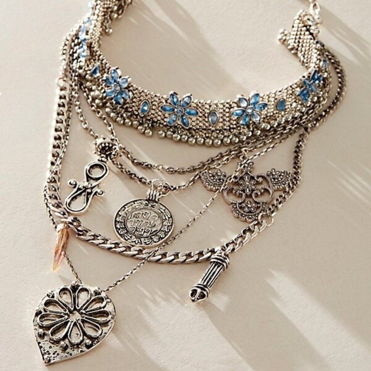 FREE PEOPLE x ARIANA OST Walsh Choker Necklace In Silver NWT | eBay