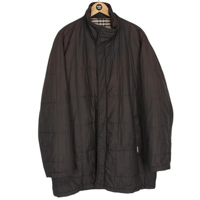 Vintage Burberry London Brown Nova Check Lined Quilted Coat
