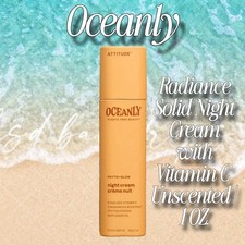 Oceanly Attitude Phyto-Glow Radiance Solid Night Cream Vitamin C Unscented 1 oz