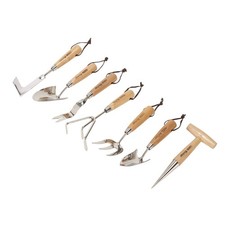 Draper Heritage 7-Piece Stainless Steel Garden Tool Set Ash Handles