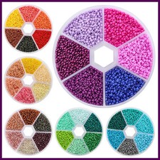 2mm Glass Seed Beads Kit Bracelet Making Kit Small Beads Assortment Colors Craft