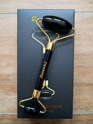 Rosental Black Empress Beauty Roller Gesichtsmassagegerät Jade Schwarz/Gold