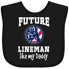 Inktastic Future Lineman Like Daddy Baby Bib Electrician Powerline Electrical