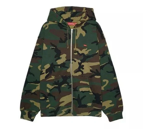 Sweat à capuche zippé Supreme petite boîte camouflage Woodland