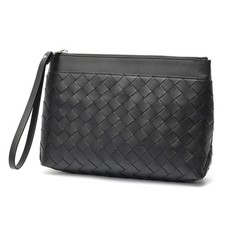 Bottega Veneta Intrecciato Prism Pouch Clutch Bag 795712 Calf Black 968917