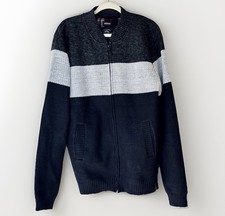 Men  s Sweater Charcoal Buffalo David Bitton XL Fleece Lining Zip NWOT