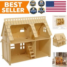 3D Wooden Fantasy Villa Puzzle Kit with LED - Eco-Friendly Miniature Dollhouse