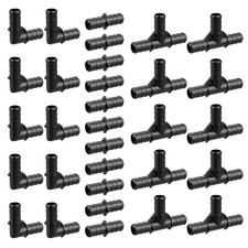 1/2" Poly PPSU Barb Crimp PEX Fitting,30pcs Plumbing Fitting Combo,10pcs Each El