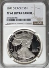 1991 S American Silver Eagle 1 Oz PF70 UCAM NGC Ultra Cameo Beauty .999 Bullion