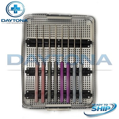 Life Instruments 8-Piece Orthopedic Surgical Awl/Probe Set w/ Sterilization Case
