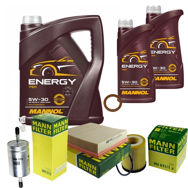 Mann Inspektionspaket 7L Mannol Energy 5W-30 FüR Opel Omega B 2.5 V6 3.0 2.6-image