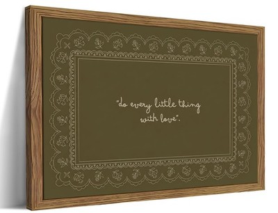 Framed Vintage Inspirational Wall Art, Do Every Little Thing with Love Quote ...