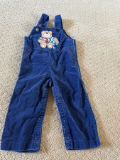 Vintage Carter s Corduroy Teddy Bear Football Overalls Sz 2T B29