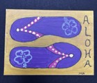 ACEO Original Art, Flip Flops, Summer, Aloha. By Shellysralifeart — photo 3