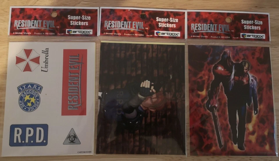 Resident Evil Biohazard 2 Super-Size Stickers Official Capcom Artbox 1999 - Image 2 of 2
