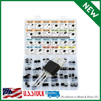 Power Transistor, Mosfet, Thyristor and Voltage Regulator Assortment Kit, 82 pcs