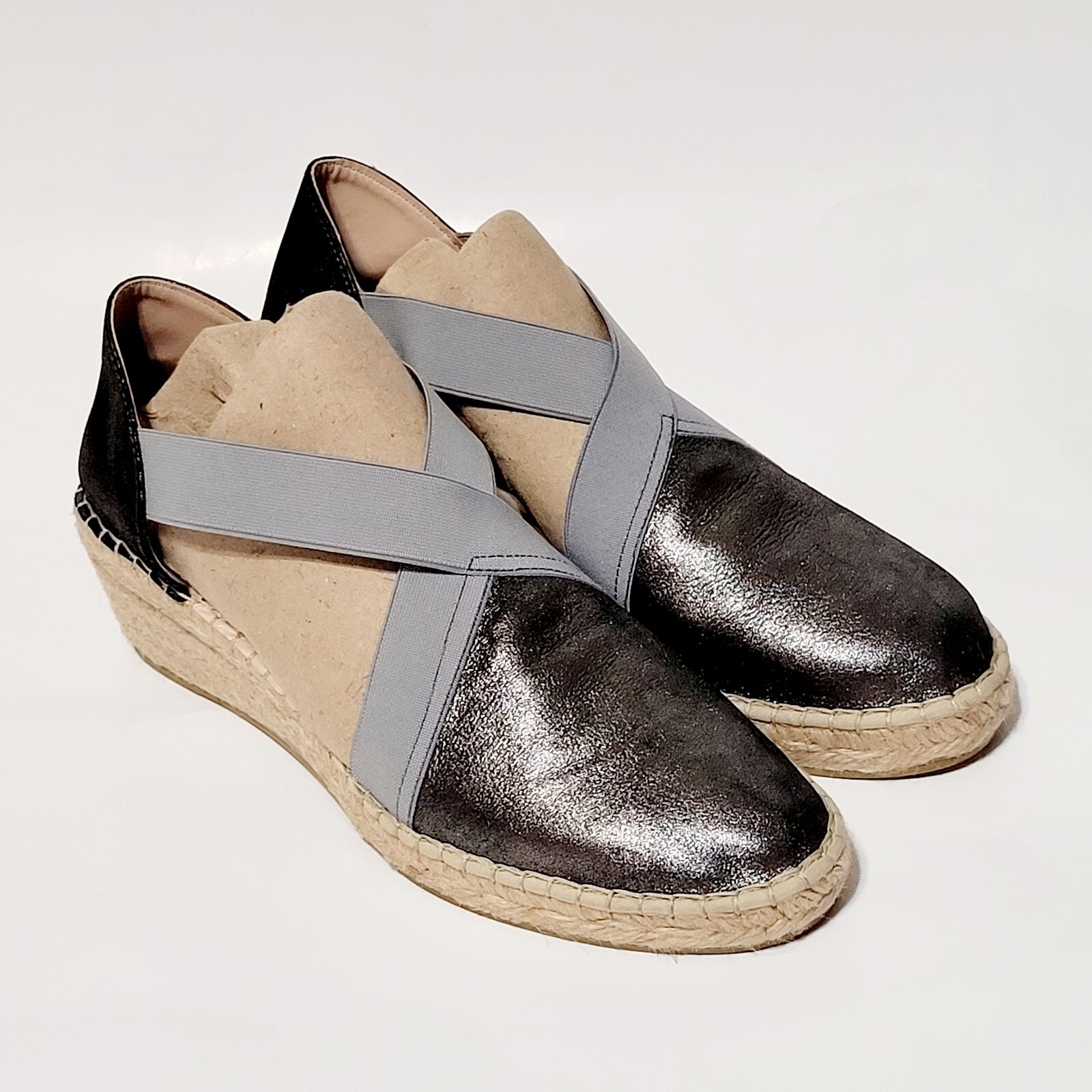 APL Sandali espadrillas David Tate Monaco grigio peltro Napaflex zeppa Wms 41EU 10US