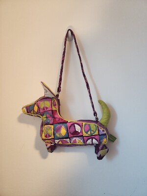 DOUGLAS Sassy Pet Saks Dog Puppy Handbag Purse Wristlet Quilted Preowned 