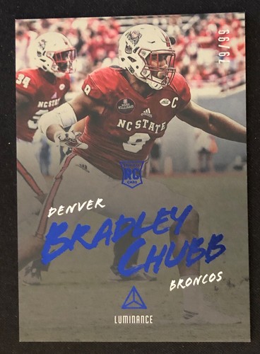 2018 Luminance Bradley Chubb RC Broncos Blue Foil SP / 99 Card #110 - Picture 1 of 2