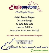 Eagle-Puretone Irish Tenor Banjo Custom String Set 13, 22w, 30w, 40w