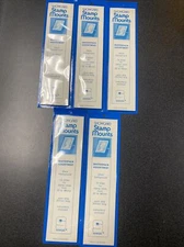 Showgard Stamp Mounts Black - 22x48mm 12 Strips Group Of 5