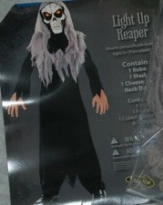 Seasons Black Gray Light Up Reaper Costume Robe Child Small NIP