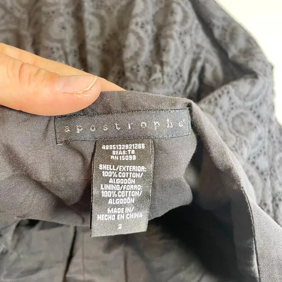 Mini Vestido Apostrophe Sin Mangas Ojales Negro Para Mujer Talla 2 Forrado Informal Y2k Foto 4 de 4