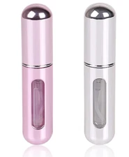 2 Pcs Travel Portable Mini Refillable Perfume Atomizer Bottle Spray Pump Case