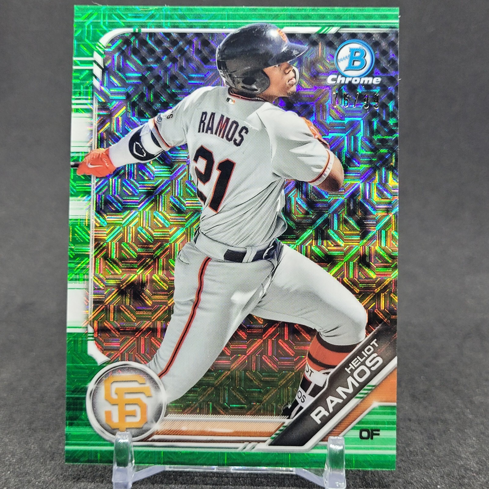 2019 Bowman Chrome Prospects Mega Box Green Mojo Refractor /99 Heliot Ramos