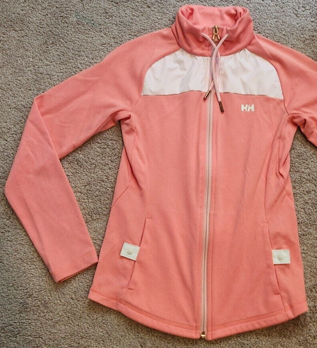 WOMENS XS HELLY HANSEN ZIP FRONT SWEATJACKET outerwear ACTIVE WEAR PINK CORAL - Picture 2 of 9