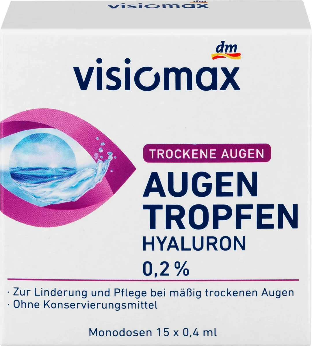 VISIOMAX Augentropfen mit 0,2% Hyaluron, ohne Konservierungsmittel, 1x15  St, neu | eBay.de