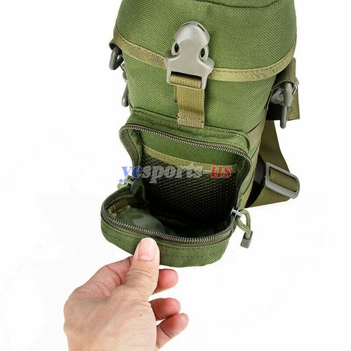 Tactical Molle Water Bottle Bag Outdoor Military Hiking Belt Holder Kettle Pouch - Picture 7 of 14