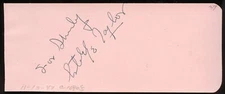 Estelle Taylor d1958 signed 2x5 cut autograph on 11-15-47 at Ciro's NightClub