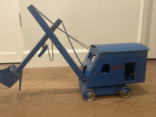 VINTAGE STRUCTO TOYS STEAM SHOVEL EXCAVATOR-BLUE PRETTY GOOD CONDITION - Picture 2 of 5