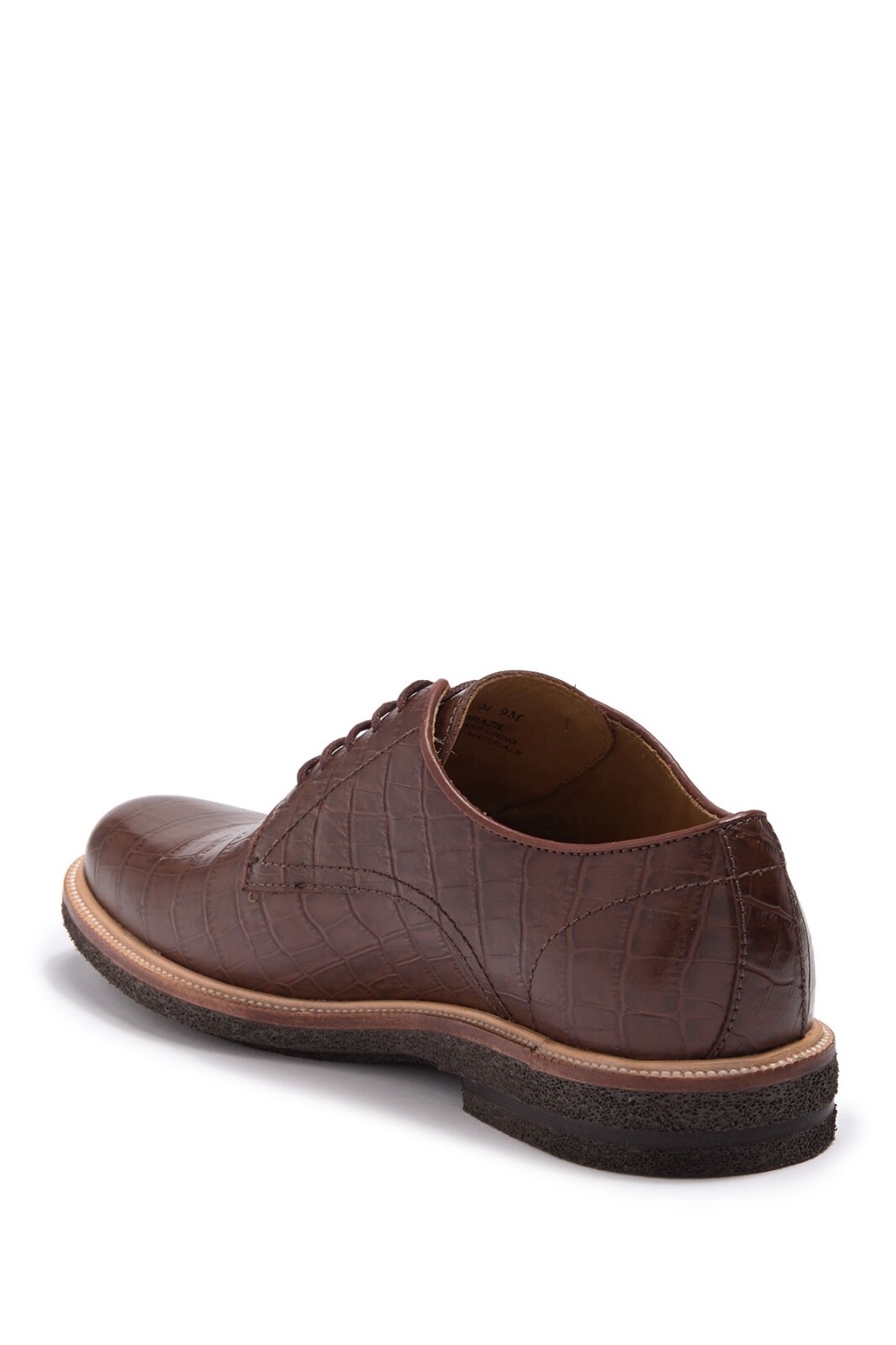 SAOLA DONALD PLINER LANCE scarpe da derby noce coccodrillo in rilievo taglia 8 m nuove