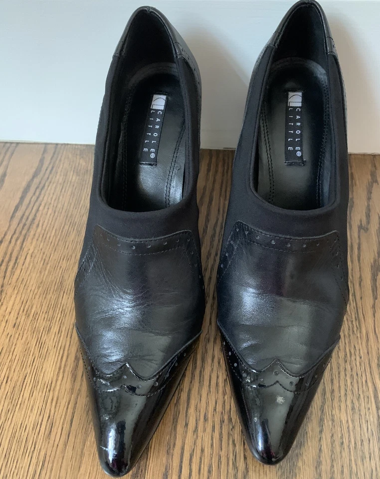Zapatos de tacón de cuero CAROLE LITTLE para mujer talla 7,5 punta puntiaguda estilo es Doogie Foto 2 de 4